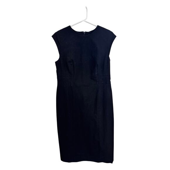 Ann Taylor Factory Cap Sleeve Crew Neck Black Blouson Mini Dress Womens 8 - Picture 1 of 6